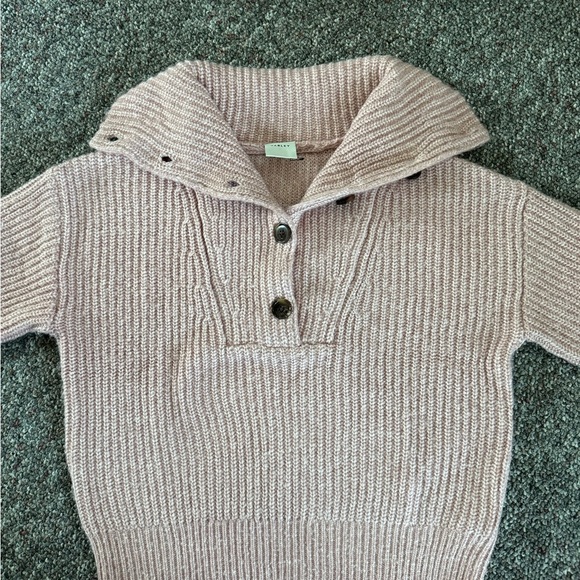 Varley Peverel Button Placket Soft Pink Wool Blend Knit Sweater XS Baggy - Picture 10 of 14